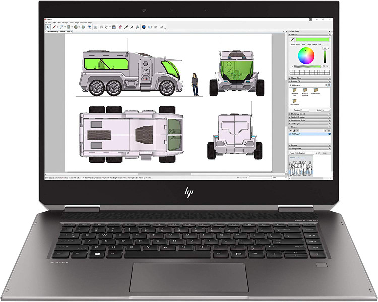 لپتاپ اچ پی مدل HP Zbook Studio X360 G5 | پردازنده Core i7 8750H | رم 16 گیگابایت DDR4 | حافظه 512 گیگابایت SSD | گرافیک Quadro P1000 4GB | صفحه نمایش لمسی 15.6 اینچی 360 درجه (استوک)